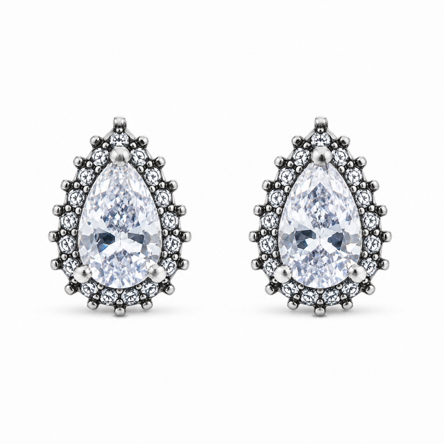 Brinco Gota em Prata 925 com Zircônias