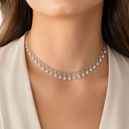 Choker em Prata 925 com Zircônias