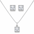 Conjunto Quadrado em Prata 925 com Zircônia