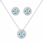 Conjunto Redondo em Prata 925 com Pedra Azul