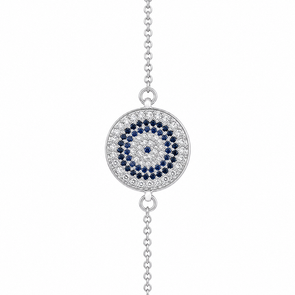 Pulseira Olho Grego em Prata 925 com Zircônias